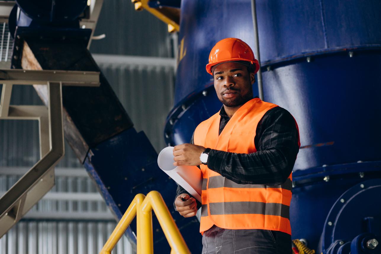 african-american-worker-standing-uniform-wearing-safety-hat-factory